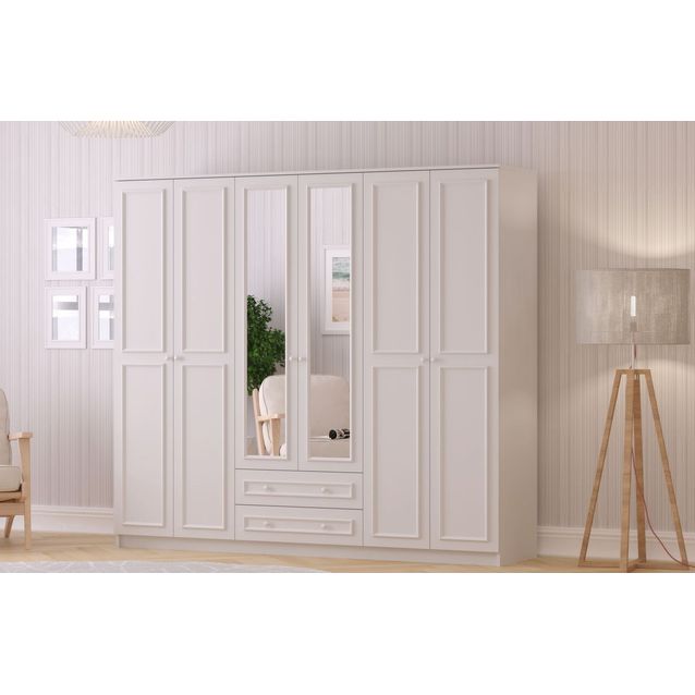 Vaatekaappi Linento Furniture Rb-186-04, 210x182cm, mattavalkoinen
