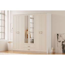 Vaatekaappi Linento Furniture Rb-178, 210x210cm, mattavalkoinen