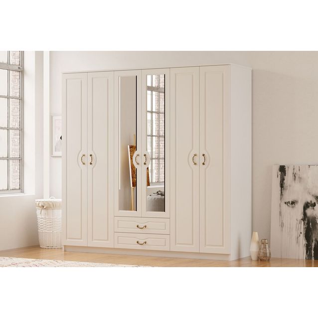 Vaatekaappi Linento Furniture Rb-178, 210x210cm, mattavalkoinen