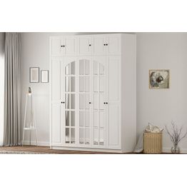 Vaatekaappi Linento Furniture Rb-185-14, 175x240cm, mattavalkoinen