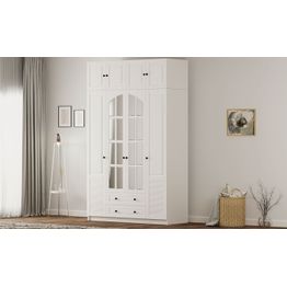 Vaatekaappi Linento Furniture Rb-185-18, 140x240cm, mattavalkoinen