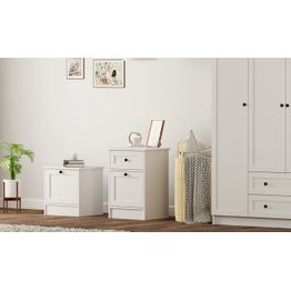 Yöpöytä Linento Furniture Rb-168-03, 40x45cm, mattavalkoinen