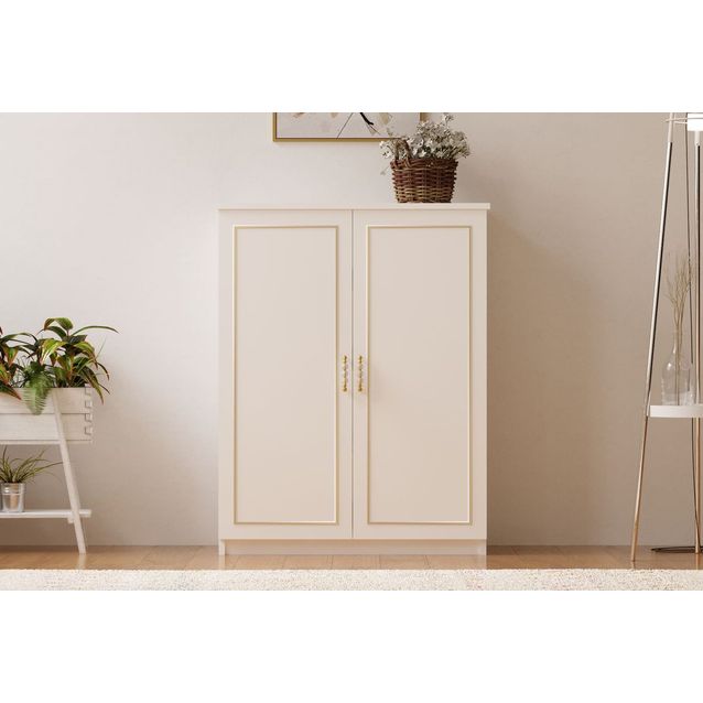 Kenkäkaappi Linento Furniture Rb-086, 70x100cm, mattavalkoinen