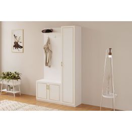 Eteisen säilytyskokonaisuus Linento Furniture Rb-092, mattavalkoinen