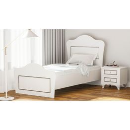 Sängynrunko Linento Furniture Rb-100, 90x190cm, mattavalkoinen