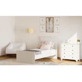 Sängynrunko Linento Furniture Rb-185-10, 90x190cm, mattavalkoinen