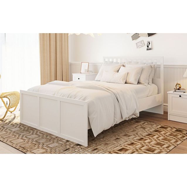 Parisängyn runko Linento Furniture Rb-168-04-004, 160x200cm, mattavalkoinen