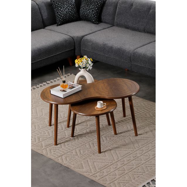 Sarjapöytä Linento Furniture Marlo, 3kpl, pähkinänruskea