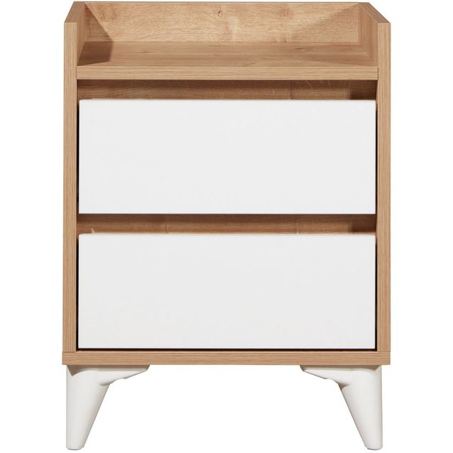 Yöpöytä Linento Furniture Tuvalle 041 tammi/valkoinen