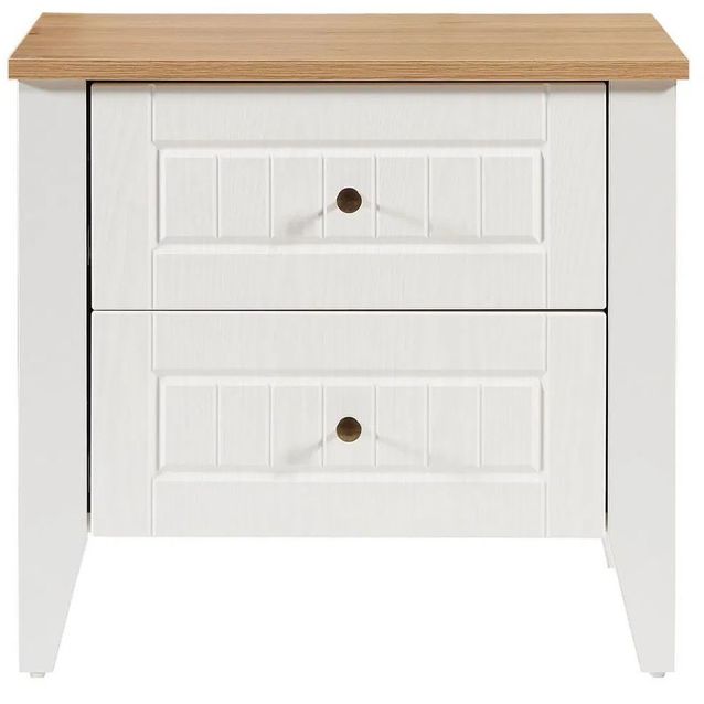 Yöpöytä Linento Furniture Tuval 064 valkoinen/tammi