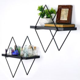 Metallinen seinähylly Linento Furniture Wr058, leveys 40cm, musta