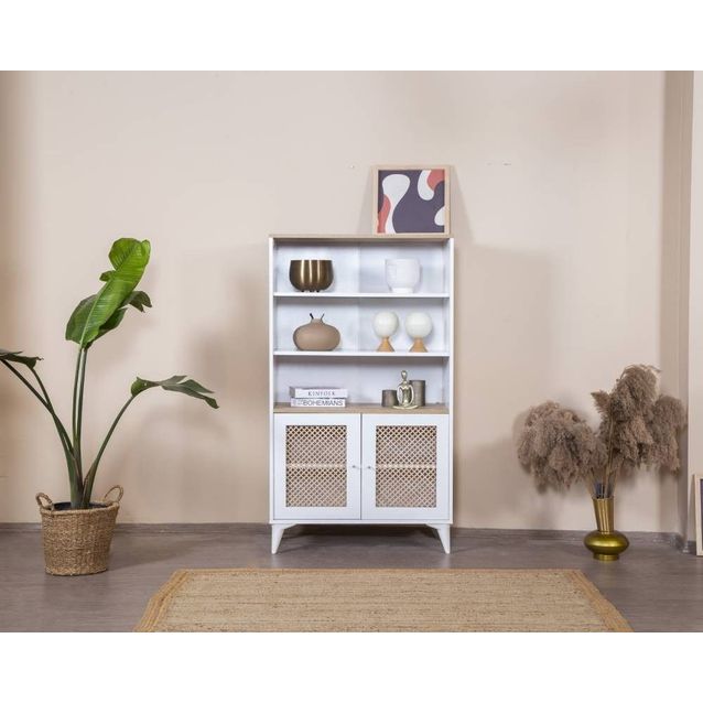 Kirjahylly Linento Furniture Goose, 90x158cm, ruskea/valkoinen