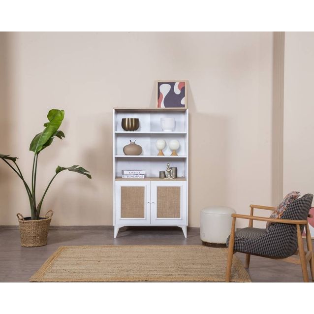 Kirjahylly Linento Furniture Mount, 90x158cm, ruskea/valkoinen