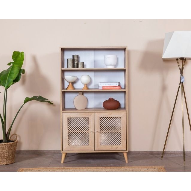 Kirjahylly Linento Furniture Goose 2, 90x158cm, ruskea/valkoinen