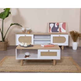 Sohvapöytä Linento Furniture Bohem, ruskea/valkoinen