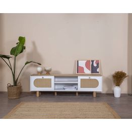 TV-taso Linento Furniture Bohem, leveys 180cm, ruskea/valkoinen