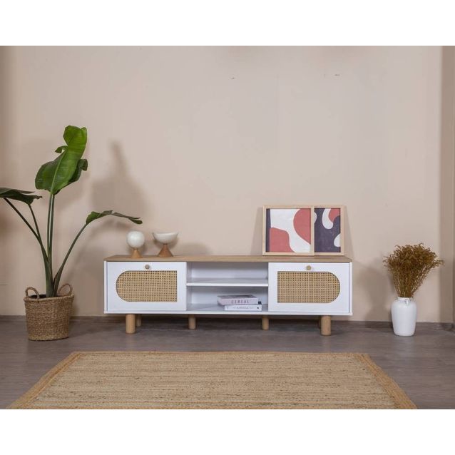 TV-taso Linento Furniture Bohem, leveys 180cm, ruskea/valkoinen