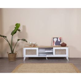 TV-taso Linento Furniture Goose, leveys 180cm, ruskea/valkoinen