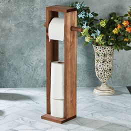 WC-paperiteline Linento Bathroom Long Toilet Paper Hanger, ruskea