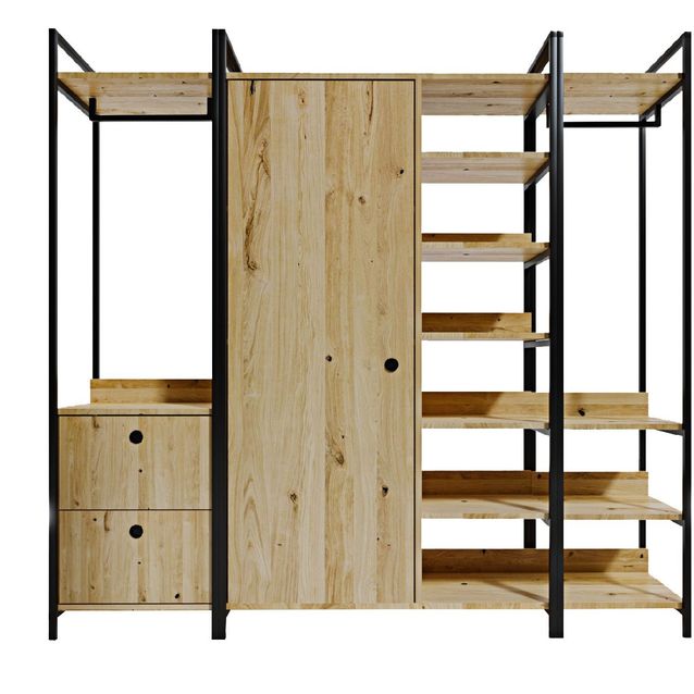 Vaatekaappi Linento Furniture Okan L600 tammi/musta