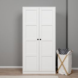 Vaatekaappi Linento Furniture Lucas 3, 94x190cm, valkoinen