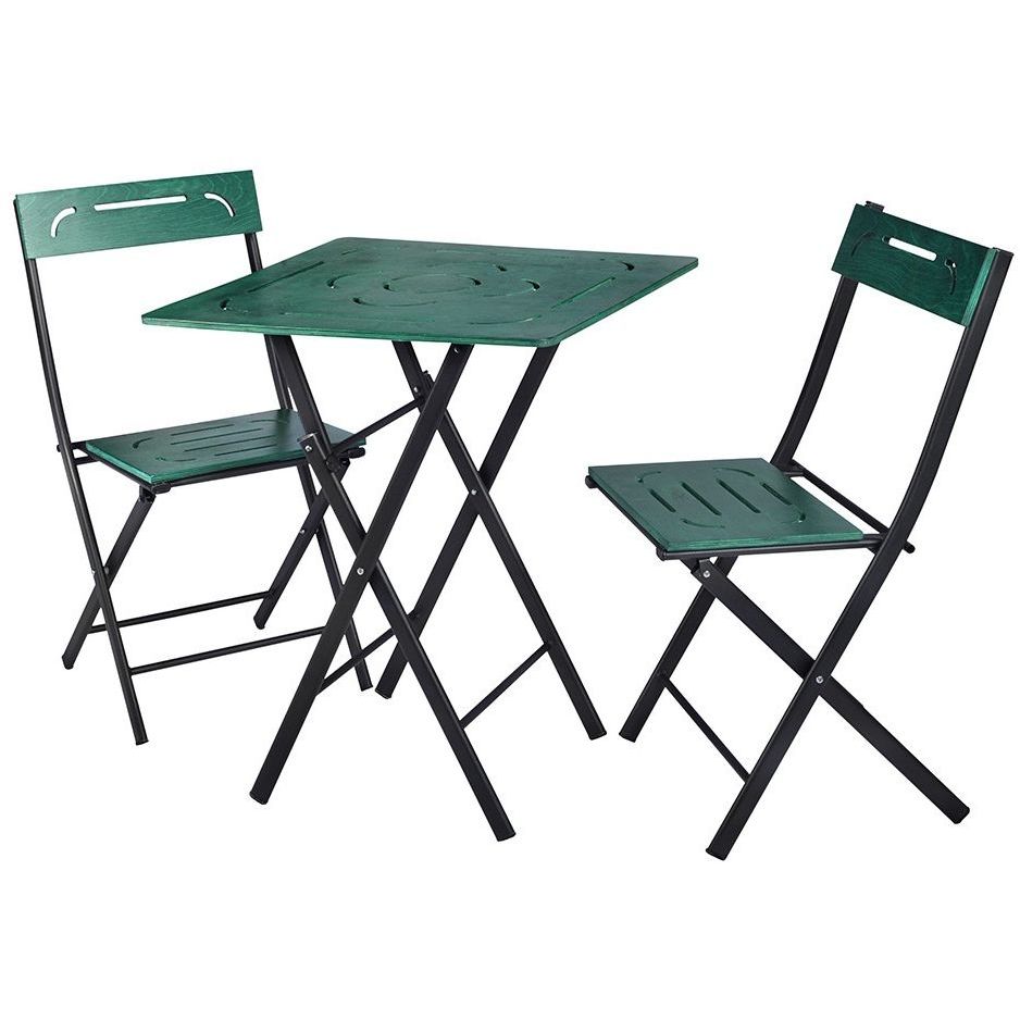 Parvekesetti Linento Garden Bistro Set 5, kokoontaittuva, vihreä
