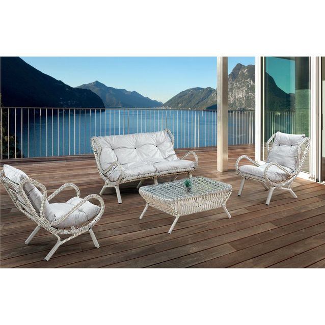 Oleskeluryhmä Linento Garden Mosso, 5-istuttava, kerma