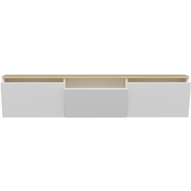 TV-taso Linento Furniture Neon valkoinen/tammi