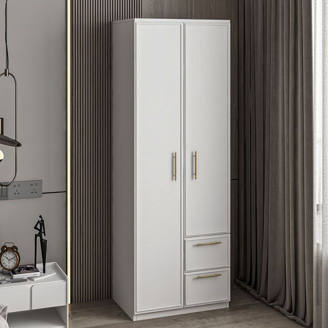 Vaatekaappi Linento Furniture Vespera 2, 60x171.8cm, valkoinen