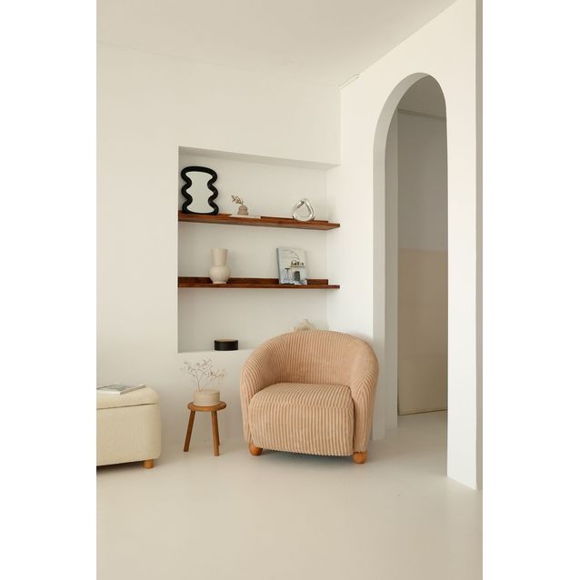 Nojatuoli Linento Furniture Slon, beige sametti