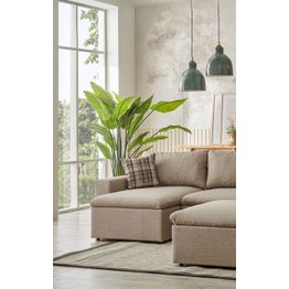 Divaanisohva Linento Furniture Flov, 3-istuttava, kerma