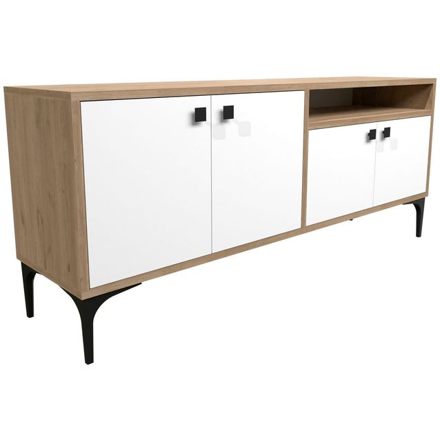 TV-taso Linento Furniture Artemis 1548 valkoinen/tammi