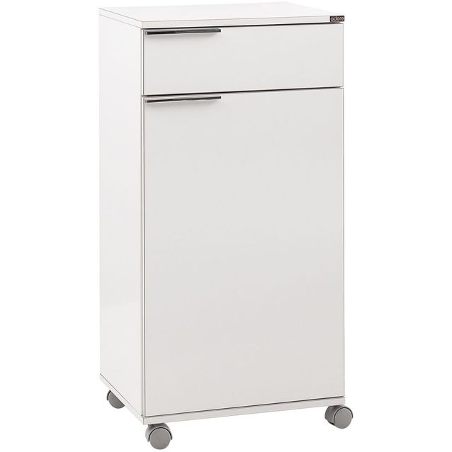 Kaappi pyörillä Linento Furniture ADR-411-PP-1, 50x100cm, valkoinen