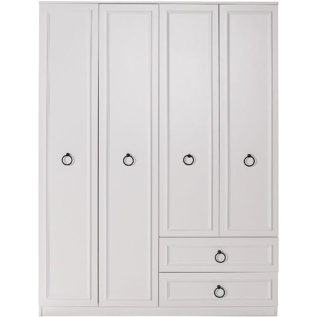 Vaatekaappi Linento Furniture GRD-1342-BB-3, 200cm, valkoinen