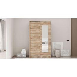 Vaatekaappi liukuovilla Linento Furniture SWD-713-TT-2, 120x207cm, ruskea