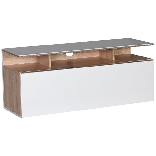 TV-taso Linento Furniture TVC-529-SP-1, 117cm, ruskea/valkoinen