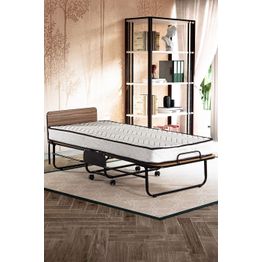 Taitettava vierassänky Linento Furniture Katlanir, 80x190cm, valkoinen/musta