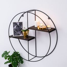 Seinähylly Linento Furniture Caryophyllus, Ø60cm, tummanruskea/musta