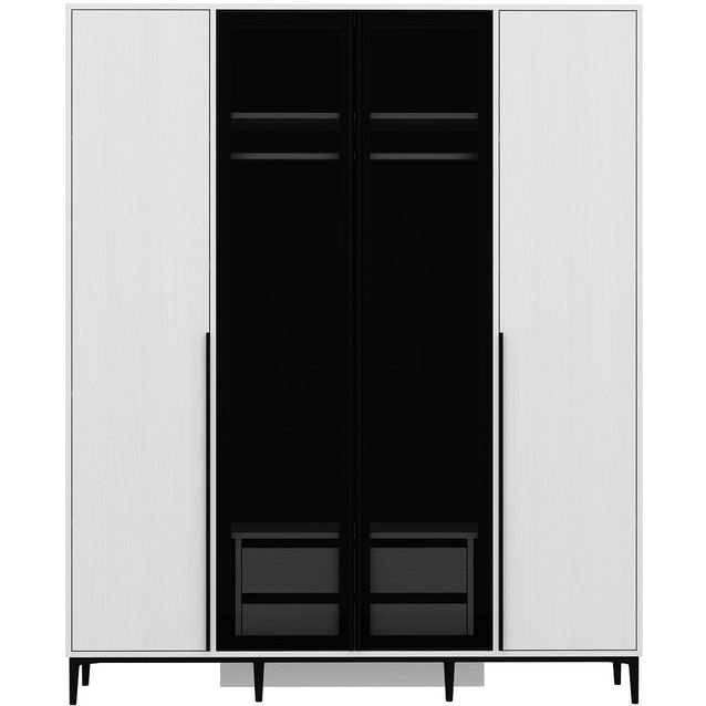 Vaatekaappi Linento Furniture Elevate 180cm, valkoinen