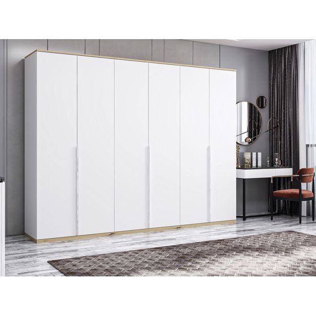 Vaatekaappi Linento Furniture Kale Line 270cm, valkoinen