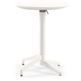 Kokoontaitettava pöytä Linento Garden Moon V2F, Ø60cm, valkoinen