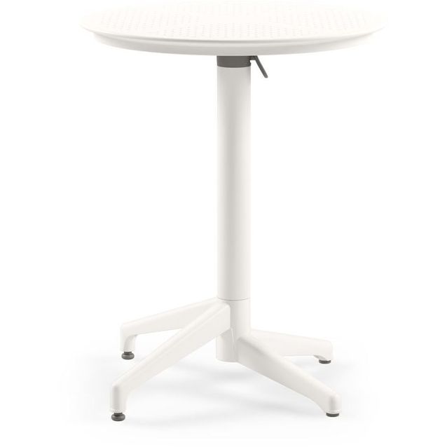 Kokoontaitettava pöytä Linento Garden Moon V2F, Ø60cm, valkoinen