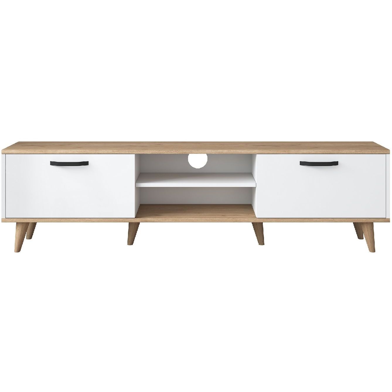 TV-taso Linento Furniture A5 890 valkoinen/pähkinä