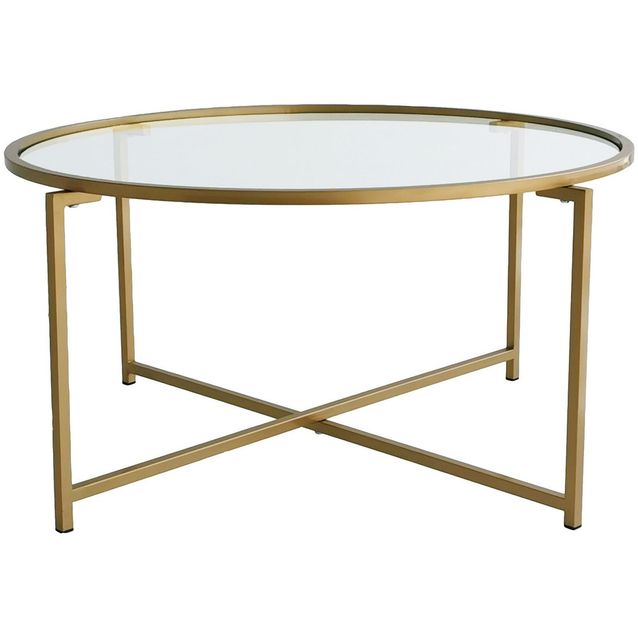 Sohvapöytä Linento Furniture Gold Sun 83 cm kirkas lasi kulta
