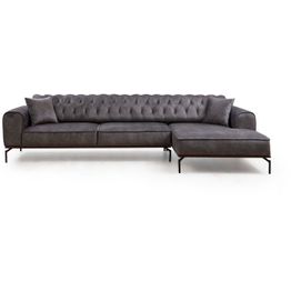 Divaanisohva Linento Furniture Siesta 4-istuttava oikea antrasiitti