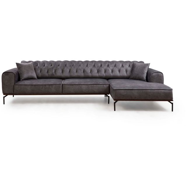 Divaanisohva Linento Furniture Siesta 4-istuttava oikea antrasiitti