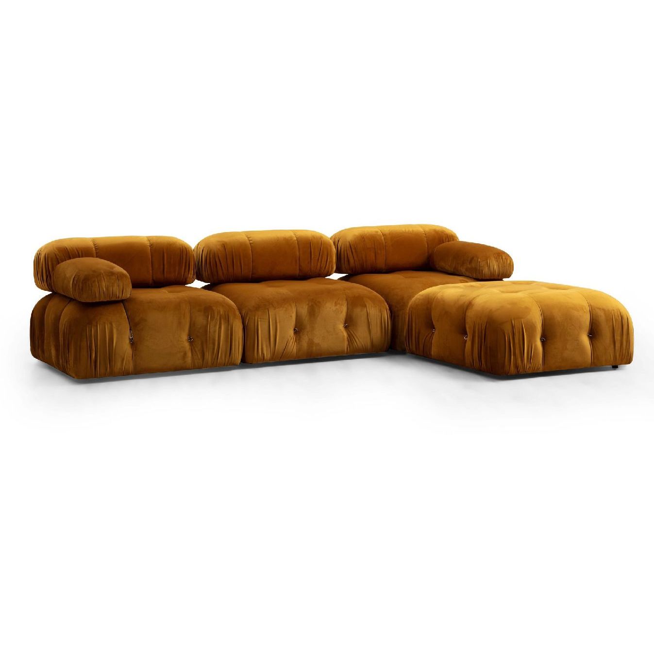 Divaanisohva Linento Furniture Bubble L1-O1-1R -PUF sinappi