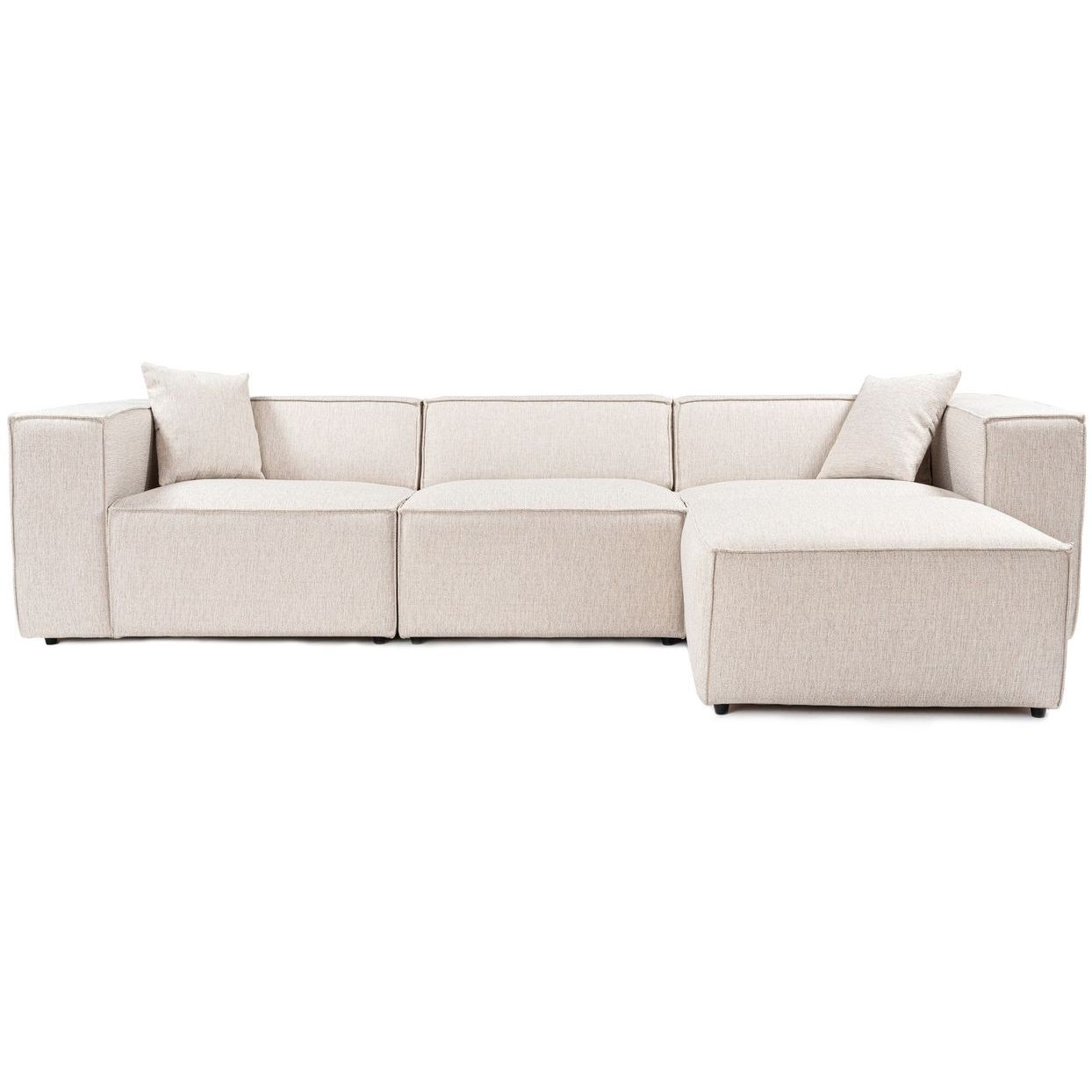 Divaanisohva Linento Furniture Lora, 3-istuttava, oikea, vaaleanruskea