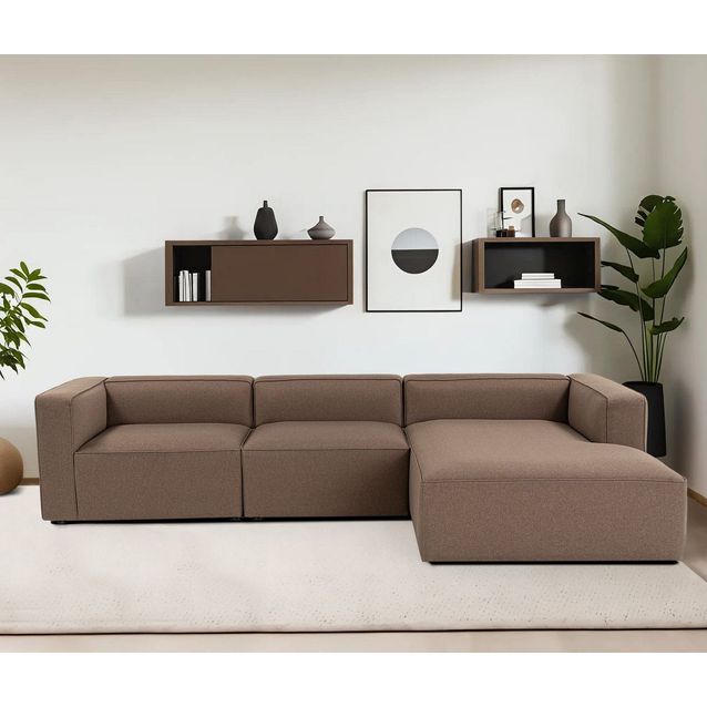 Divaanisohva Linento Furniture Mora XL, 3-istuttava, oikea, ruskea