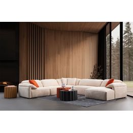 Kulmasohva Linento Furniture Flamingo Corner 1, 8-istuttava, kerma